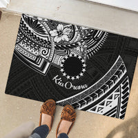 Kia Orana Cook Islands Rubber Doormat Circle Stars With Floral White Pattern LT01 - Polynesian Pride