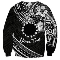 Kia Orana Cook Islands Sweatshirt Circle Stars With Floral White Pattern LT01 - Polynesian Pride