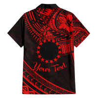 Kia Orana Cook Islands Family Matching Summer Maxi Dress and Hawaiian Shirt Circle Stars With Floral Red Pattern LT01 - Polynesian Pride