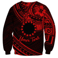 Kia Orana Cook Islands Sweatshirt Circle Stars With Floral Red Pattern LT01 - Polynesian Pride