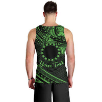 Kia Orana Cook Islands Men Tank Top Circle Stars With Floral Green Pattern LT01