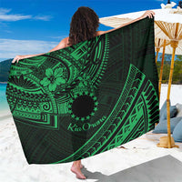Kia Orana Cook Islands Sarong Circle Stars With Floral Green Pattern LT01 One Size 44 x 66 inches Green - Polynesian Pride