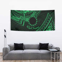 Kia Orana Cook Islands Tapestry Circle Stars With Floral Green Pattern LT01