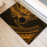 Kia Orana Cook Islands Rubber Doormat Circle Stars With Floral Gold Pattern LT01 - Polynesian Pride
