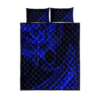Kia Orana Cook Islands Quilt Bed Set Circle Stars With Floral Navy Blue Pattern LT01 Blue - Polynesian Pride