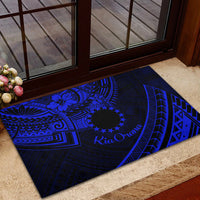Kia Orana Cook Islands Rubber Doormat Circle Stars With Floral Navy Blue Pattern LT01 - Polynesian Pride