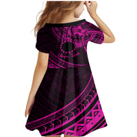 Kia Orana Cook Islands Family Matching Mermaid Dress and Hawaiian Shirt Circle Stars With Floral Pink Pattern LT01 - Polynesian Pride