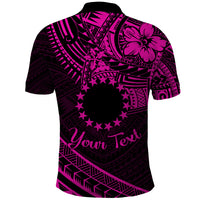 Kia Orana Cook Islands Polo Shirt Circle Stars With Floral Pink Pattern LT01 - Polynesian Pride