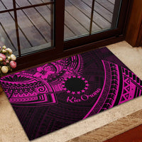 Kia Orana Cook Islands Rubber Doormat Circle Stars With Floral Pink Pattern LT01 - Polynesian Pride