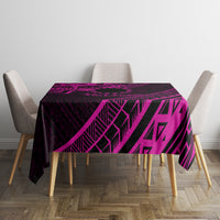 Kia Orana Cook Islands Tablecloth Circle Stars With Floral Pink Pattern LT01 - Polynesian Pride