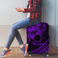 Kia Orana Cook Islands Luggage Cover Circle Stars With Floral Purple Pattern LT01 - Polynesian Pride