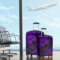 Kia Orana Cook Islands Luggage Cover Circle Stars With Floral Purple Pattern LT01 - Polynesian Pride