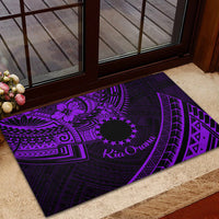 Kia Orana Cook Islands Rubber Doormat Circle Stars With Floral Purple Pattern LT01 - Polynesian Pride