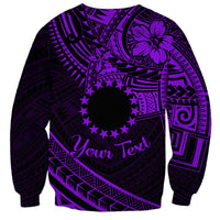 Kia Orana Cook Islands Sweatshirt Circle Stars With Floral Purple Pattern LT01 - Polynesian Pride