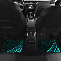 Kia Orana Cook Islands Car Mats Circle Stars With Floral Turquoise Pattern LT01 - Polynesian Pride