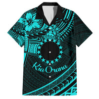 Kia Orana Cook Islands Hawaiian Shirt Circle Stars With Floral Turquoise Pattern LT01 Turquoise - Polynesian Pride