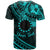 Kia Orana Cook Islands T Shirt Circle Stars With Floral Turquoise Pattern LT01 - Polynesian Pride