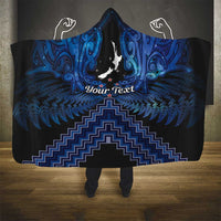 Personalised Aotearoa Matariki Hooded Blanket Blue Fern Maori Poutama