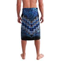 Personalised Aotearoa Matariki Lavalava Blue Fern Maori Poutama