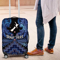 Personalised Aotearoa Matariki Luggage Cover Blue Fern Maori Poutama LT01 Blue - Polynesian Pride