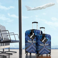 Personalised Aotearoa Matariki Luggage Cover Blue Fern Maori Poutama LT01 - Polynesian Pride