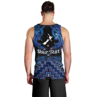 Personalised Aotearoa Matariki Men Tank Top Blue Fern Maori Poutama