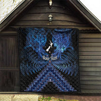 Personalised Aotearoa Matariki Quilt Blue Fern Maori Poutama