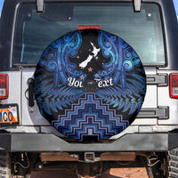 Personalised Aotearoa Matariki Spare Tire Cover Blue Fern Maori Poutama