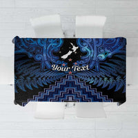 Personalised Aotearoa Matariki Tablecloth Blue Fern Maori Poutama