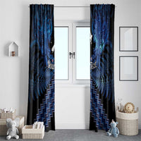 Personalised Aotearoa Matariki Window Curtain Blue Fern Maori Poutama