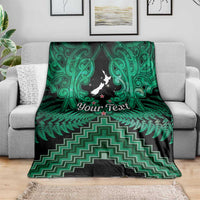 Personalised Aotearoa Matariki Blanket Green Fern Maori Poutama