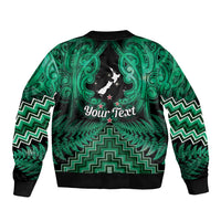 Personalised Aotearoa Matariki Bomber Jacket Green Fern Maori Poutama LT01 - Polynesian Pride