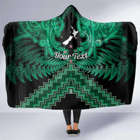 Personalised Aotearoa Matariki Hooded Blanket Green Fern Maori Poutama