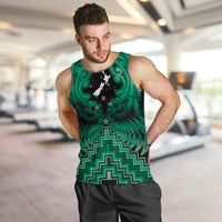 Personalised Aotearoa Matariki Men Tank Top Green Fern Maori Poutama