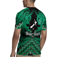 Personalised Aotearoa Matariki Rugby Jersey Green Fern Maori Poutama