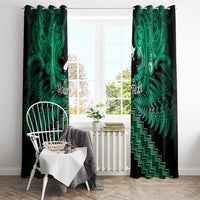 Personalised Aotearoa Matariki Window Curtain Green Fern Maori Poutama