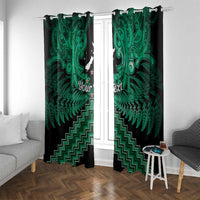 Personalised Aotearoa Matariki Window Curtain Green Fern Maori Poutama