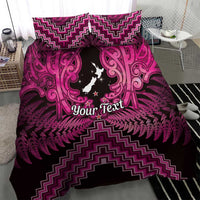 Personalised Aotearoa Matariki Bedding Set Pink Fern Maori Poutama