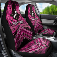 Personalised Aotearoa Matariki Car Seat Cover Pink Fern Maori Poutama