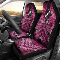Personalised Aotearoa Matariki Car Seat Cover Pink Fern Maori Poutama