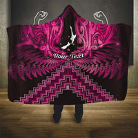 Personalised Aotearoa Matariki Hooded Blanket Pink Fern Maori Poutama