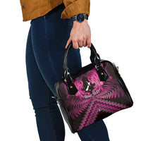 Personalised Aotearoa Matariki Shoulder Handbag Pink Fern Maori Poutama LT01 - Polynesian Pride