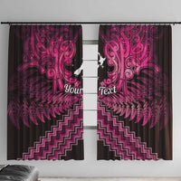 Personalised Aotearoa Matariki Window Curtain Pink Fern Maori Poutama
