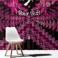 Personalised Aotearoa Matariki Window Curtain Pink Fern Maori Poutama