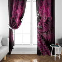 Personalised Aotearoa Matariki Window Curtain Pink Fern Maori Poutama