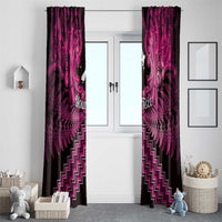 Personalised Aotearoa Matariki Window Curtain Pink Fern Maori Poutama
