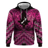 Personalised Aotearoa Matariki Zip Hoodie Pink Fern Maori Poutama LT01 Pullover Hoodie Pink - Polynesian Pride