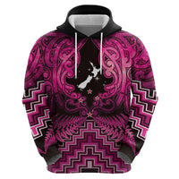 Personalised Aotearoa Matariki Zip Hoodie Pink Fern Maori Poutama LT01 - Polynesian Pride