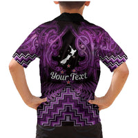 Personalised Aotearoa Matariki Family Matching Mermaid Dress and Hawaiian Shirt Purple Fern Maori Poutama