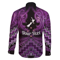 Personalised Aotearoa Matariki Family Matching Puletasi and Hawaiian Shirt Purple Fern Maori Poutama LT01 - Polynesian Pride